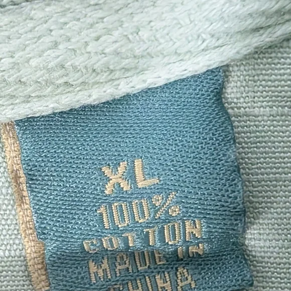 Tommy Bahama Relax 1/4 Zip Sweatshirt Mint Green XL 100% Cotton Coastal - Picture 5 of 7